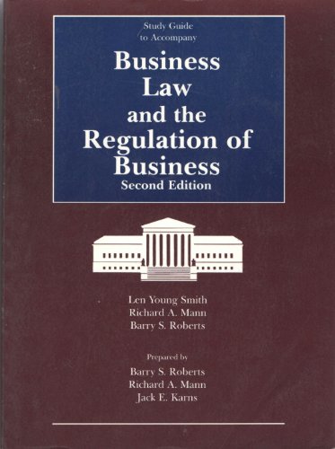 Beispielbild fr Study Guide to Accompany Business Law and Regulation of Business zum Verkauf von HPB-Red