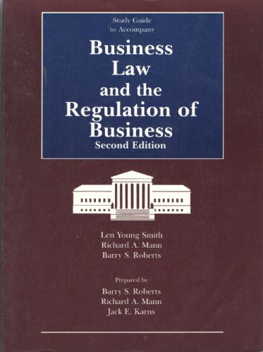 Imagen de archivo de Study Guide to Accompany Business Law and Regulation of Business a la venta por HPB-Red