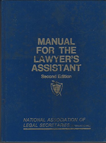 Imagen de archivo de Manual for the Lawyers Assistant a la venta por HPB-Red