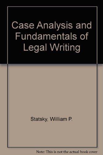 Imagen de archivo de Case Analysis and Fundamentals of Legal Writing a la venta por Once Upon A Time Books