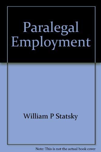 9780314593542: Paralegal Employment