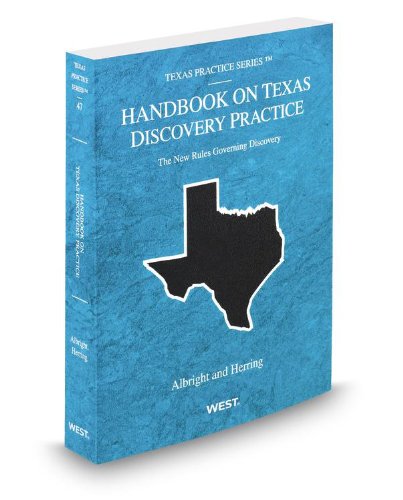 Imagen de archivo de Handbook on Texas Discovery Practice, 2012-2013 ed. (Vol. 47, Texas Practice Series) a la venta por HPB-Red