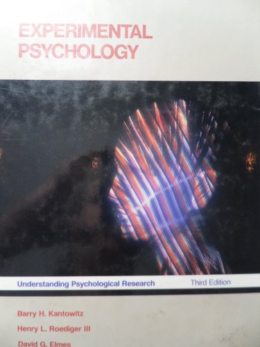 Stock image for Experimental psychology: Understanding psychological research for sale by dsmbooks