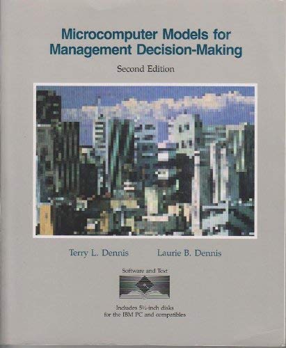 Beispielbild fr Microcomputer Models for Management Decision Making zum Verkauf von Cambridge Rare Books