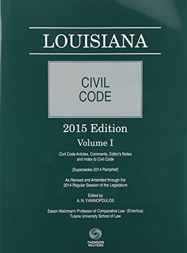 Stock image for Louisiana Civil Code 2015 Pamphlet #1 for sale by Buyback Express