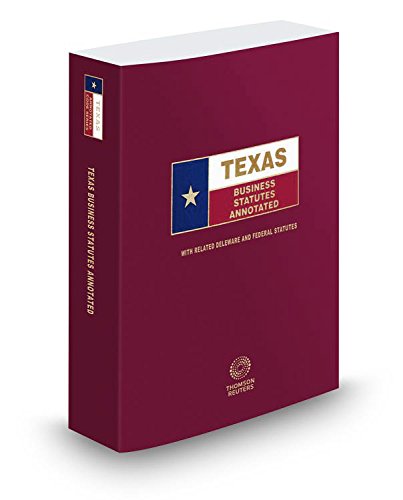 Beispielbild fr Texas Business Statutes Annotated, 2014 ed. (Texas Annotated Code Series) zum Verkauf von HPB-Red