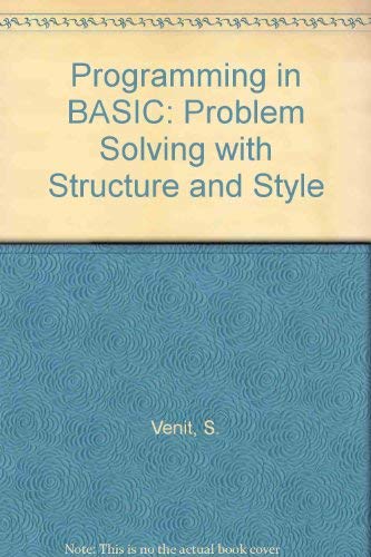 Stock image for Programming in Basic: Problem Solving With Structure and Style/Book and Disk for sale by BooksRun