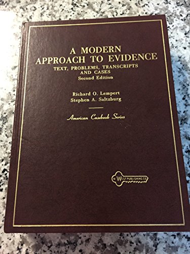 Beispielbild fr Modern Approach to Evidence: Text, Problems, Transcripts, and Cases (American Casebook Series) zum Verkauf von HPB-Red