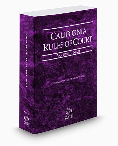 Beispielbild fr California Rules of Court - State 2017 (California Rules of Court. State and Federal) zum Verkauf von HPB-Red