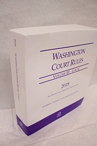 Imagen de archivo de Washington Court Rules Volume III: Local (2018) a la venta por SecondSale