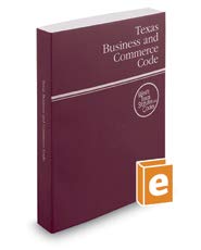 Beispielbild fr Texas Business and Commerce Code 2018 (Texas Business and Commercial Code) zum Verkauf von Better World Books