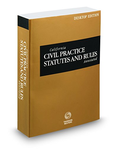 Imagen de archivo de California Civil Practice Statutes and Rules Annotated, 2019 ed. (California Desktop Codes) a la venta por Better World Books: West