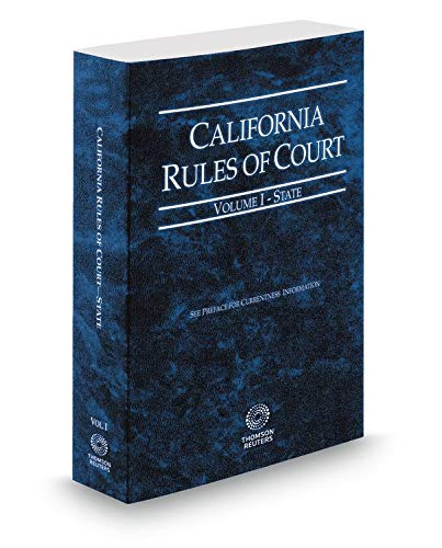 Imagen de archivo de California Rules of Court - State, 2018 revised ed. (Vol. I, California Court Rules) (California Rules of Court. State and Federal) a la venta por HPB-Red