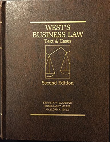 Beispielbild fr West's business law: Text & cases zum Verkauf von Wonder Book