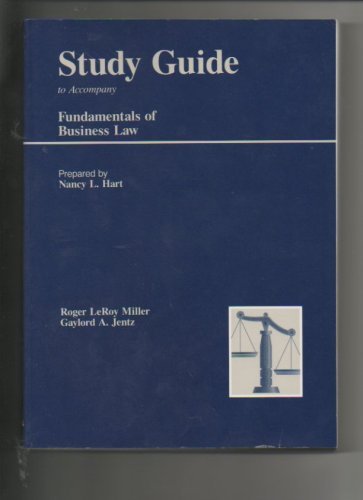 Beispielbild fr Study Guide to Accompany Fundamentals of Business Law zum Verkauf von Bookmans