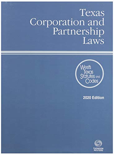 9780314699138: Texas Corporation and Partnership Laws 2020