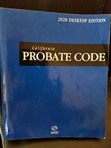 Beispielbild fr California Probate Code 2020: Desktop Edition zum Verkauf von HPB-Red