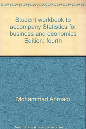 Imagen de archivo de Student workbook to accompany Statistics for business and economics a la venta por Better World Books Ltd