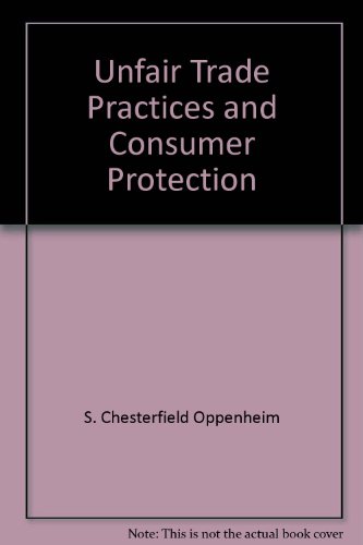 Imagen de archivo de Unfair Trade Practices and Consumer Protection: :Cases and Comments. a la venta por Yushodo Co., Ltd.