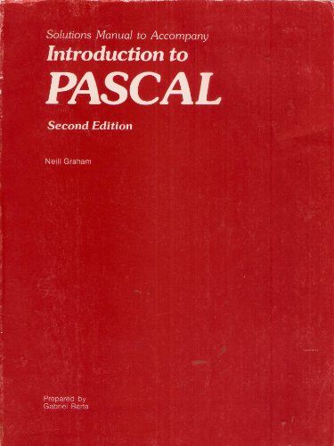 9780314710956: Solutions manual to accompany Introduction to PASCAL, second edition