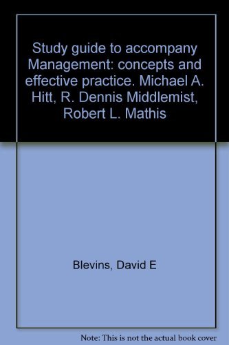 Beispielbild fr Study Guide to Accompany Management: Concepts and Effective Practice zum Verkauf von Wonder Book