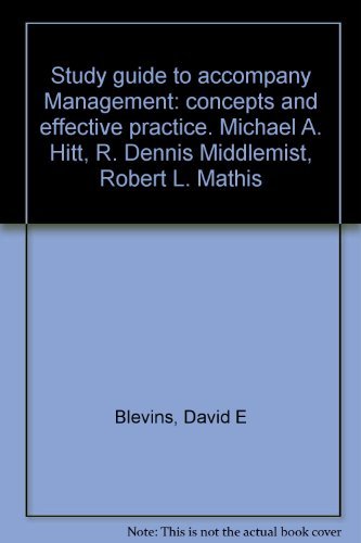 Imagen de archivo de Study Guide to Accompany Management: Concepts and Effective Practice a la venta por HPB-Red