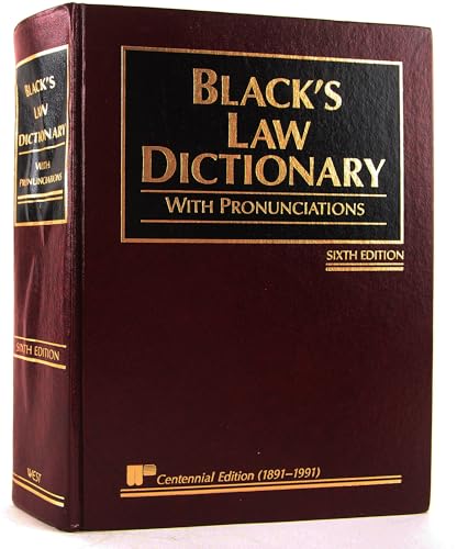 9780314762719: Black's Law Dictionary with Pronunciations, 6th Edition (Centennial Edition 1891-1991)
