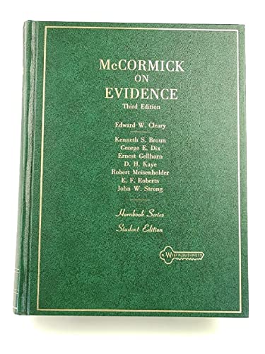 Beispielbild fr McCormick on evidence (Hornbook series) zum Verkauf von HPB-Red