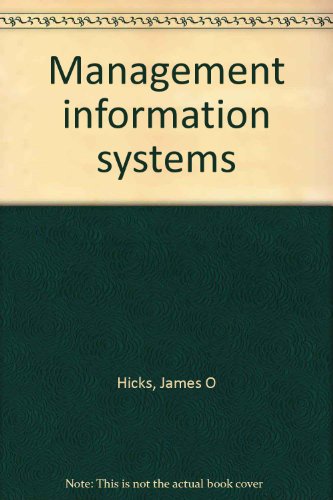 Imagen de archivo de Management information systems: A user perspective a la venta por Wonder Book