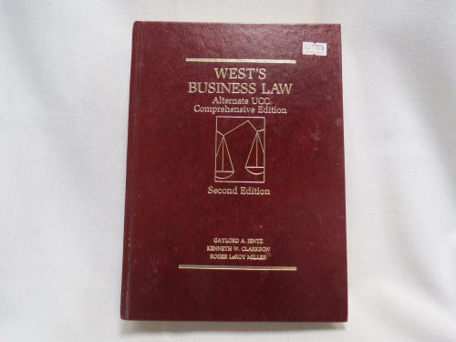 9780314779885: West's Business Law Ucc Alternate Ucc Comprehensive Edition