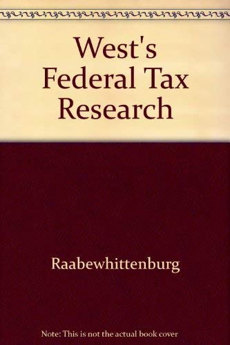 Imagen de archivo de West's Federal Tax Research a la venta por Better World Books