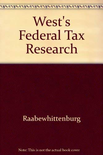 Stock image for West's Federal Tax Research for sale by Better World Books