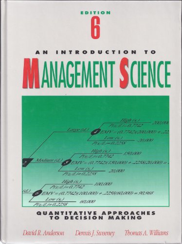 Immagine dell'editore per An Introduction to Management Science: A Quantitative Approach to Decision Making venduto da Foggypaws
