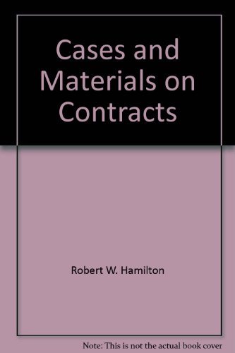 Beispielbild fr Cases and materials on contracts (American Casebooks) zum Verkauf von HPB-Red
