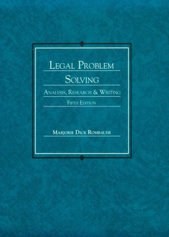 9780314842435: Legal Problem Solving: Analysis, Research, and Writing (American Casebook Series)