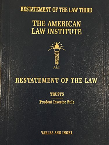 Imagen de archivo de Restatement of the Law, Trusts (Prudent Investor Rule) a la venta por ThriftBooks-Dallas