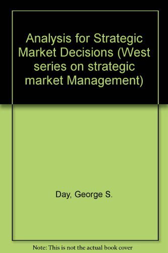 Stock image for Analysis for Strategic Market Decisions for sale by Better World Books