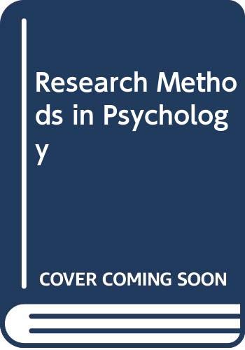 Imagen de archivo de Research Methods in Psychology a la venta por BookHolders