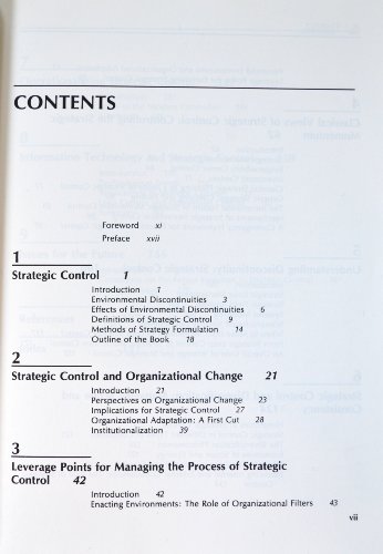 Beispielbild fr Strategic Control Systems (West Series in Strategic Management) zum Verkauf von Irish Booksellers