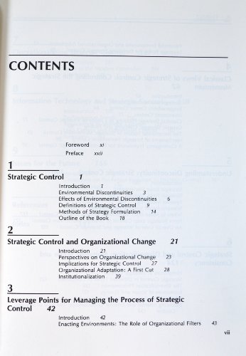 Stock image for Strategic Control for sale by Better World Books