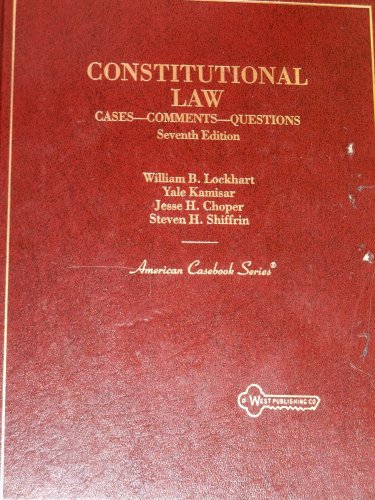 Immagine dell'editore per Constitutional Law : Cases, Comments, Questions venduto da Better World Books