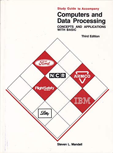 Imagen de archivo de Study Guide to Accompany Computers and Data Processing a la venta por Better World Books