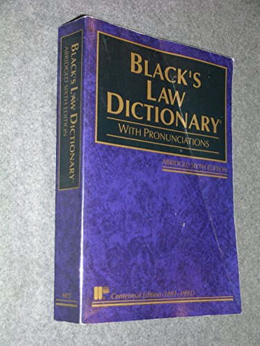 Imagen de archivo de Black's Law Dictionary, Abridged Sixth Edition With Pronuciations a la venta por John M. Gram