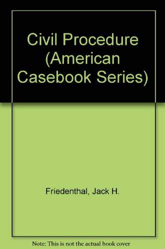 Beispielbild fr Civil Procedure (American Casebook Series) zum Verkauf von Irish Booksellers