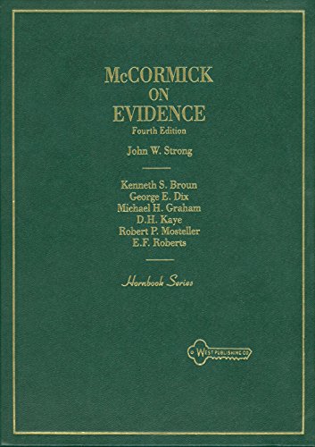 Imagen de archivo de Hornbook on Evidence a la venta por Better World Books