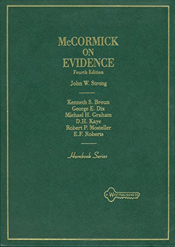 9780314903501: Mccormick's Hornbook on Evidence