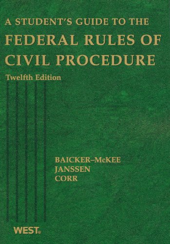 Beispielbild fr A Student's Guide to the Federal Rules of Civil Procedure zum Verkauf von HPB-Red