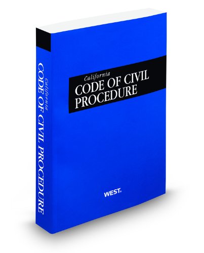 California Code of Civil Procedure, 2012 ed. (California Desktop Codes) (9780314921956) by Thomson West