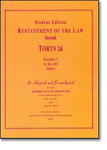 Beispielbild fr A Concise Restatement of Torts, 2d (American Law Institute) zum Verkauf von BooksRun