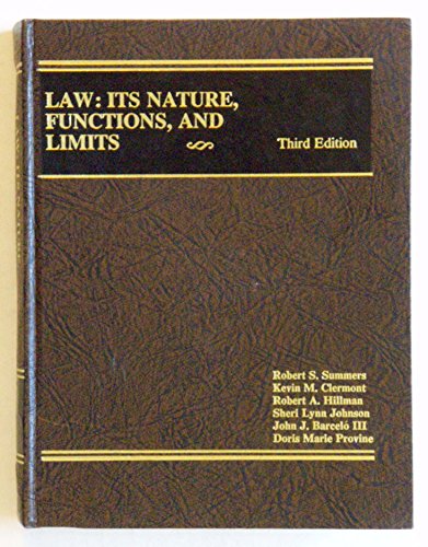 Beispielbild fr Law : Its Nature, Functions, and Limits zum Verkauf von Better World Books